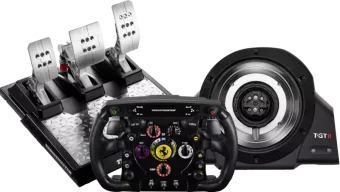 Thrustmaster T-GT II Servo Base + Ferrari F1 Wheel Add-On + T-LCM Pedalen